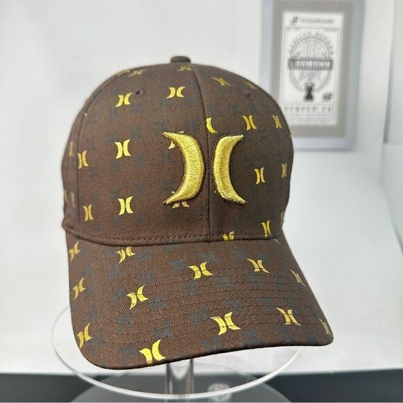 HURLEY CAP — Step & Repeat Logos / Gold&Brown - Picture 7 of 8